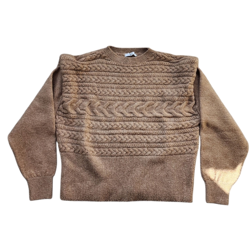 Mango Brown Crewneck Sweater Size XS NEW